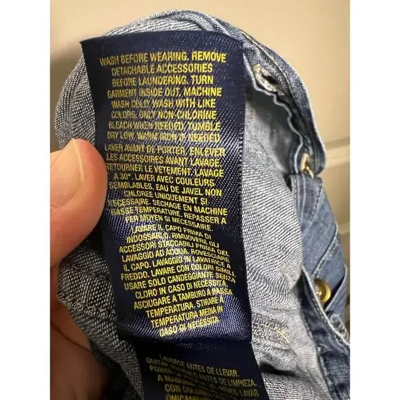 Polo Ralph Lauren Girl’s Denim Longsleeve Dress - Size 12 - Picture 8 of 9